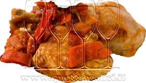 Coniglio con peperonata