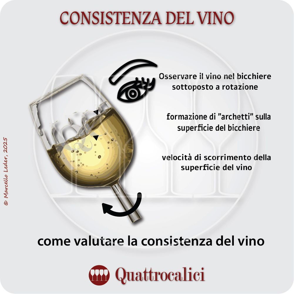 Valutare la consistenza del vino