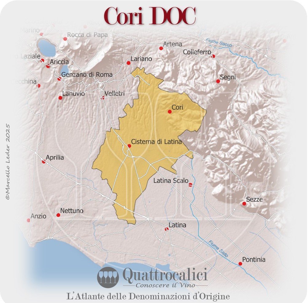 Cori DOC Cartina Denominazione
