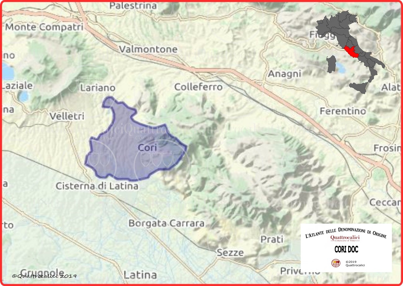 Cori DOC Cartina Denominazione