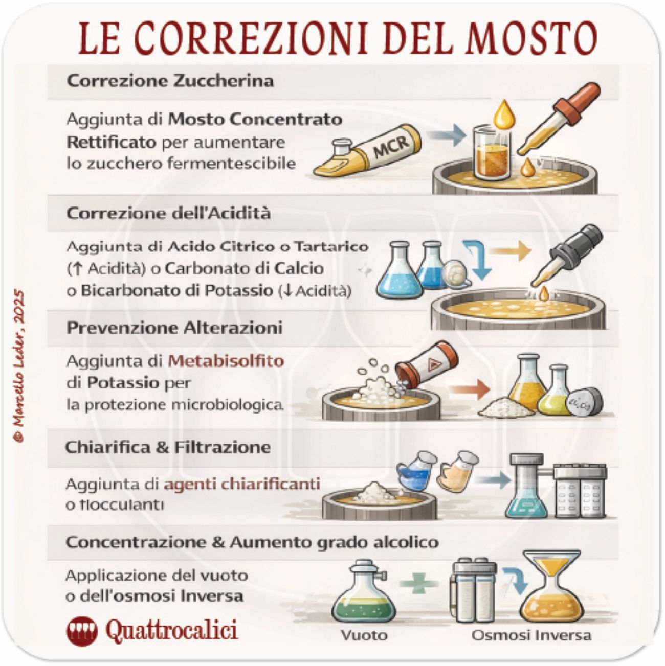 le correzioni del mosto nella vinificazione