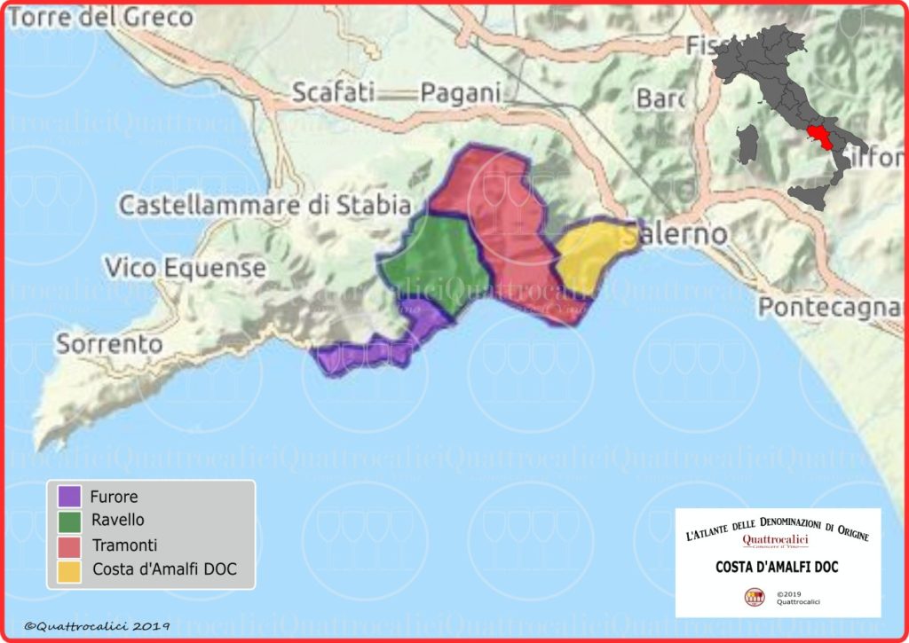 Costa d'Amalfi DOC cartina