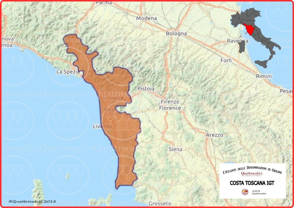 Costa Toscana IGT cartina