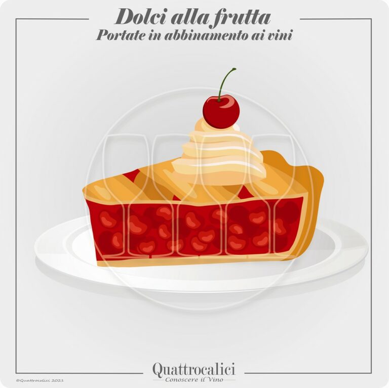 dolci e crostate alla frutta e vini in abbinamento