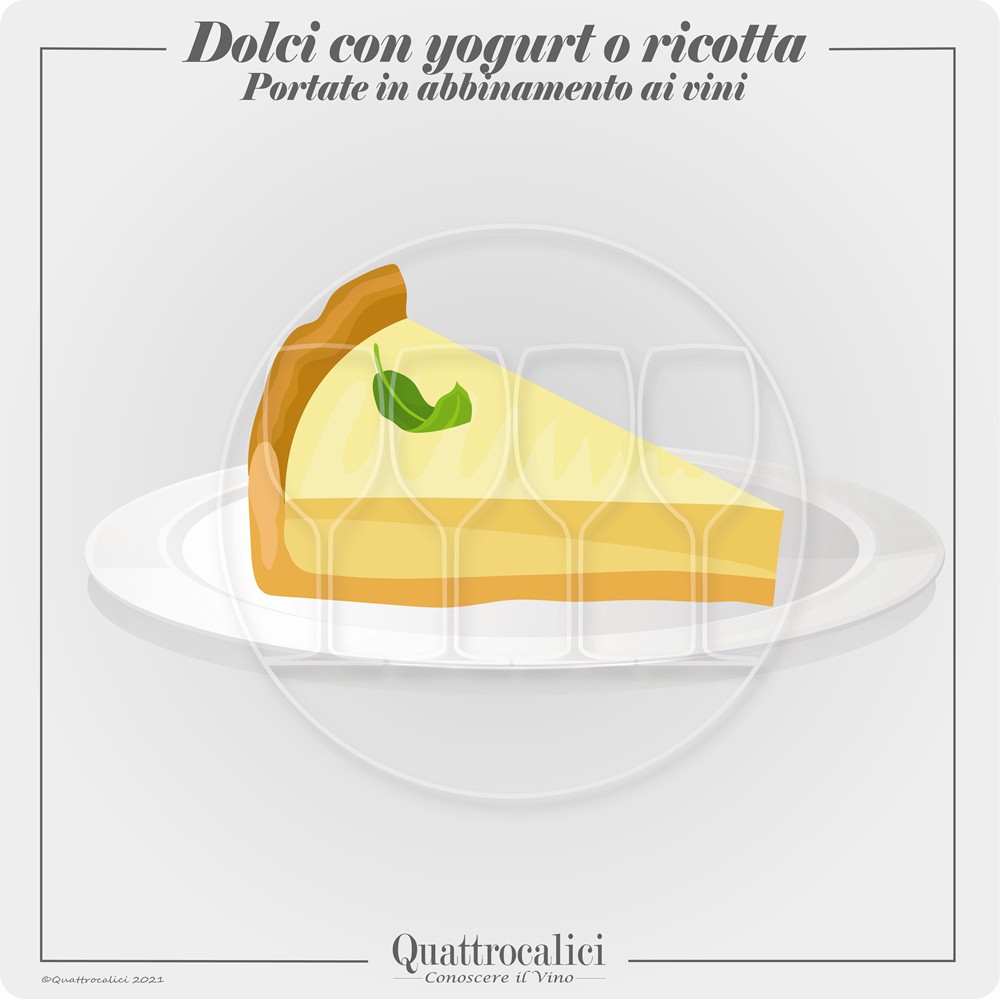 Dolci con yogurt o ricotta e vini in abbinamento