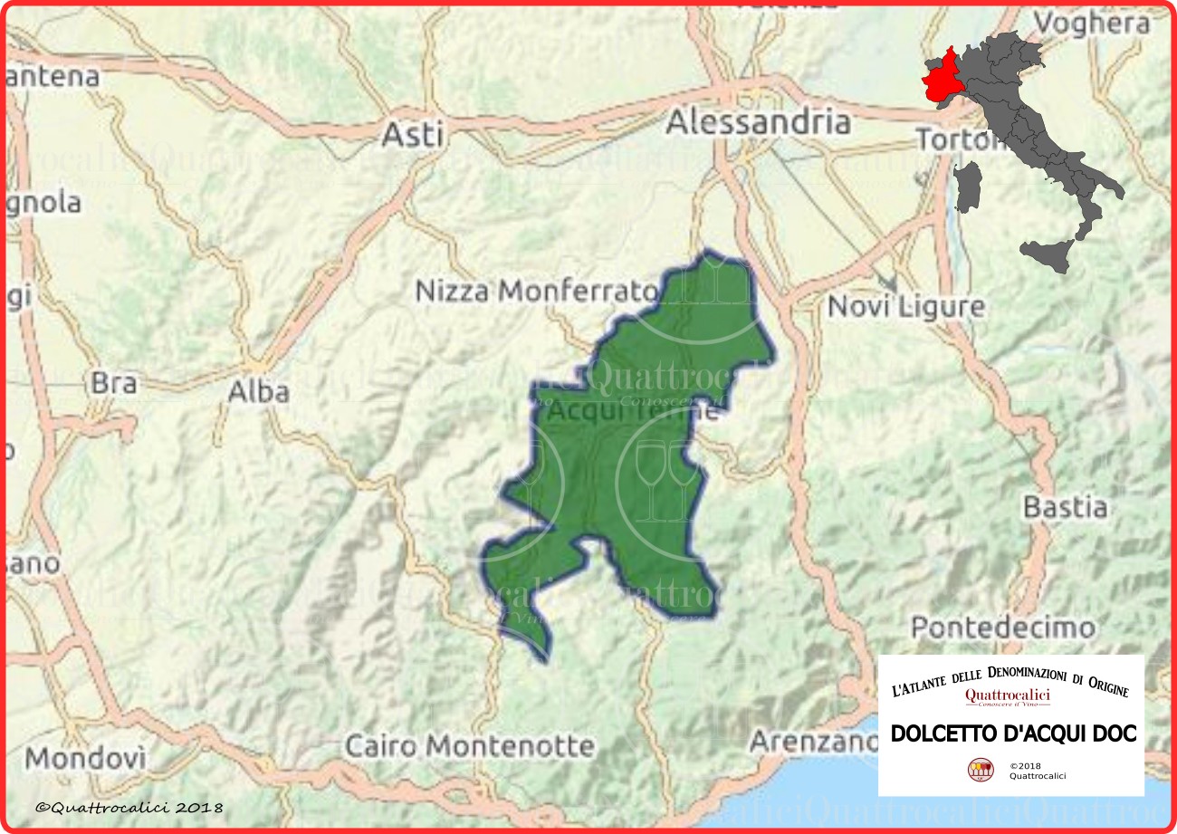 cartina dolcetto d'acqui doc