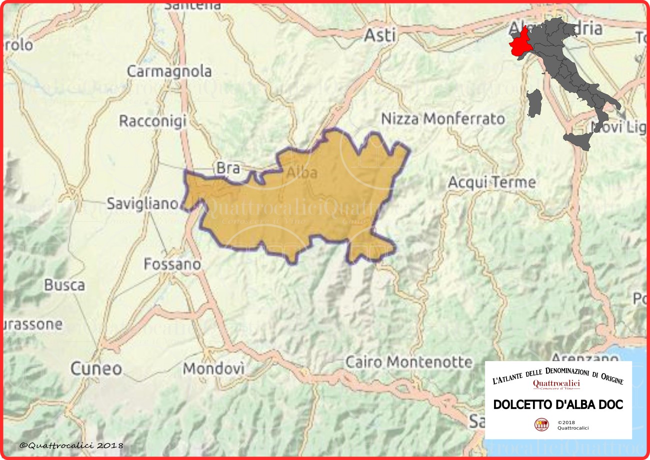 cartina dolcetto d'alba doc