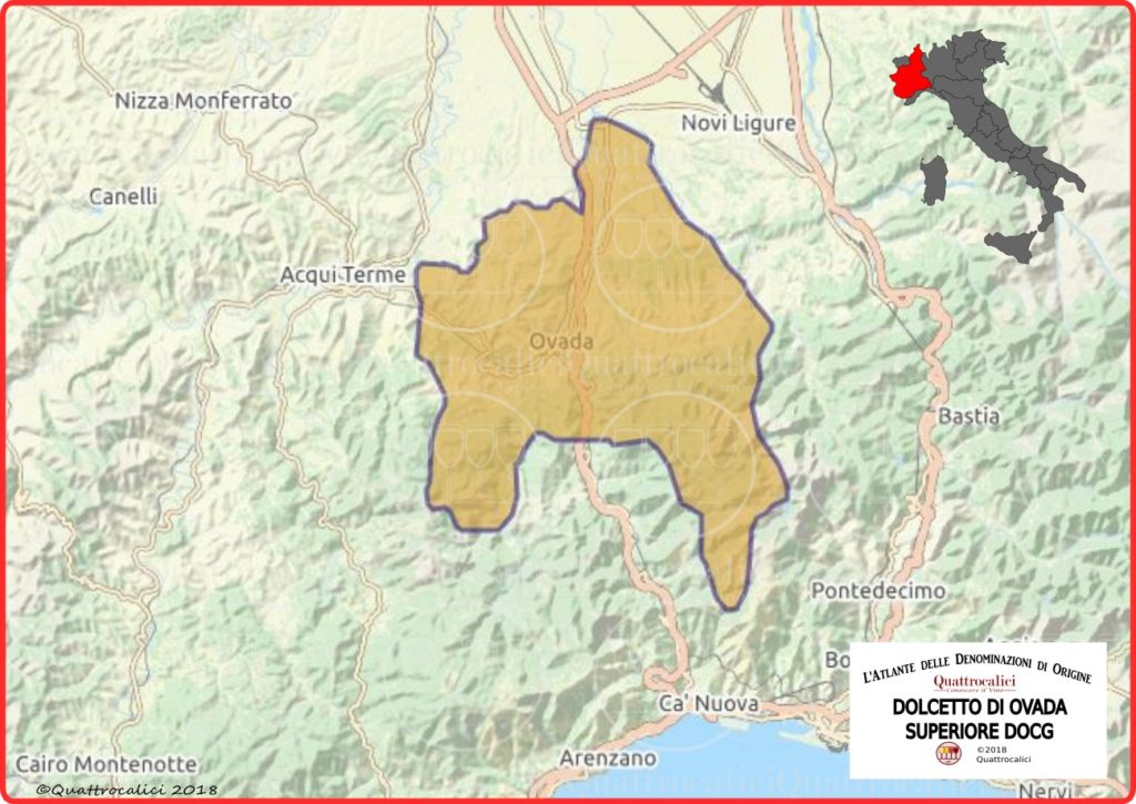 Cartina Dolcetto Ovada Superiore DOCG