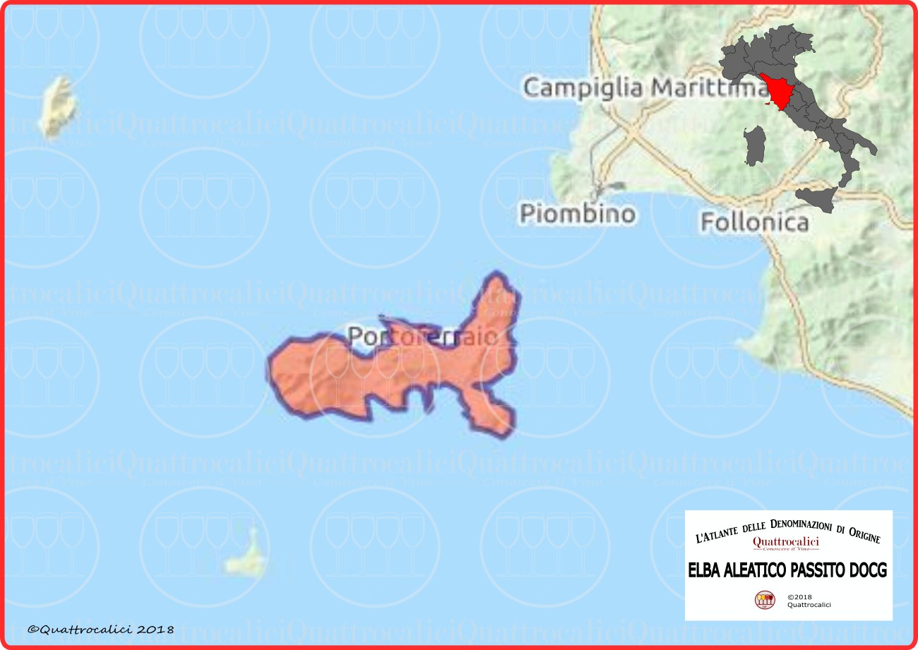 Elba Aleatico Passito DOCG cartina della denominazione