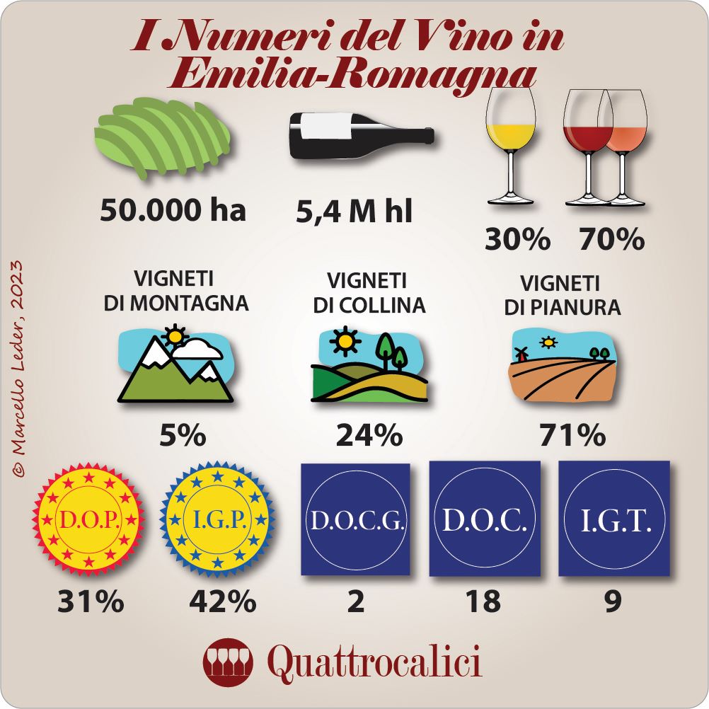 i numeri del vino in emilia-romagna