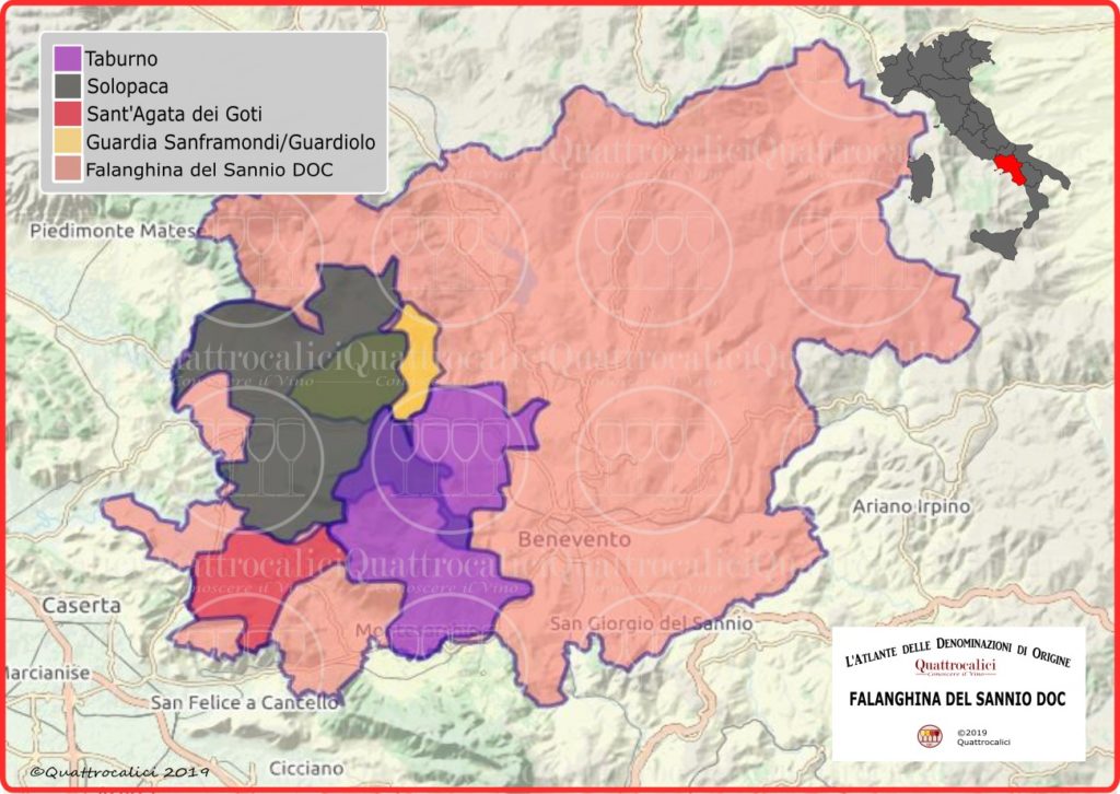 Falanghina del Sannio DOC cartina