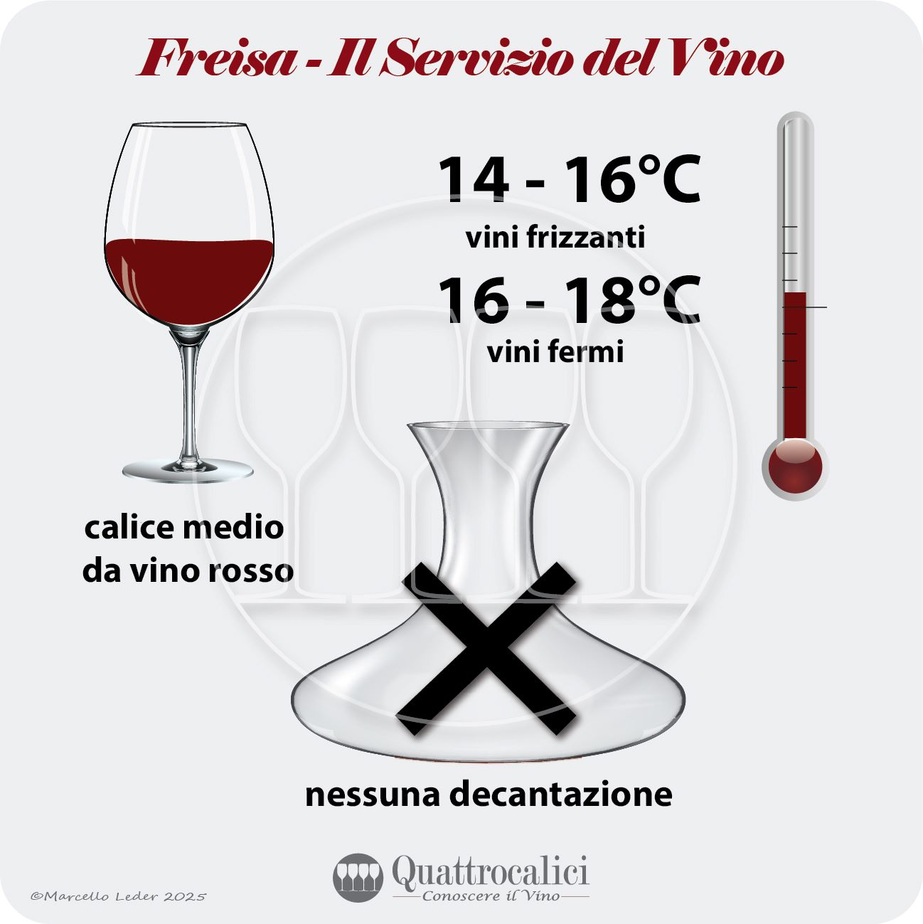 Il servizio dei vini Freisa