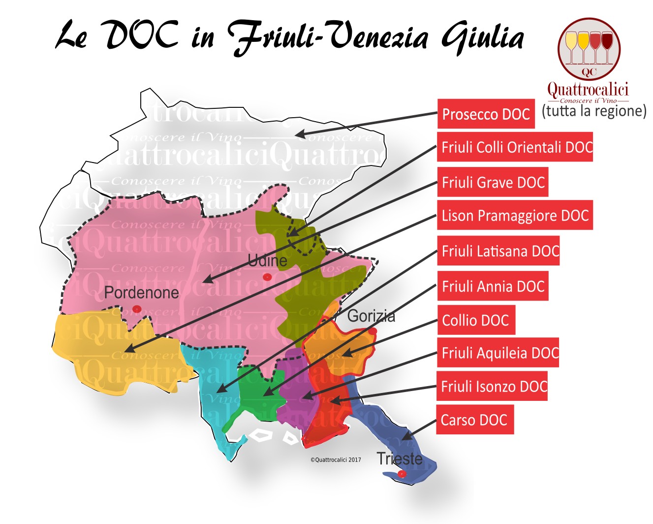 Friuli Venezia Giulia Cartina Vini