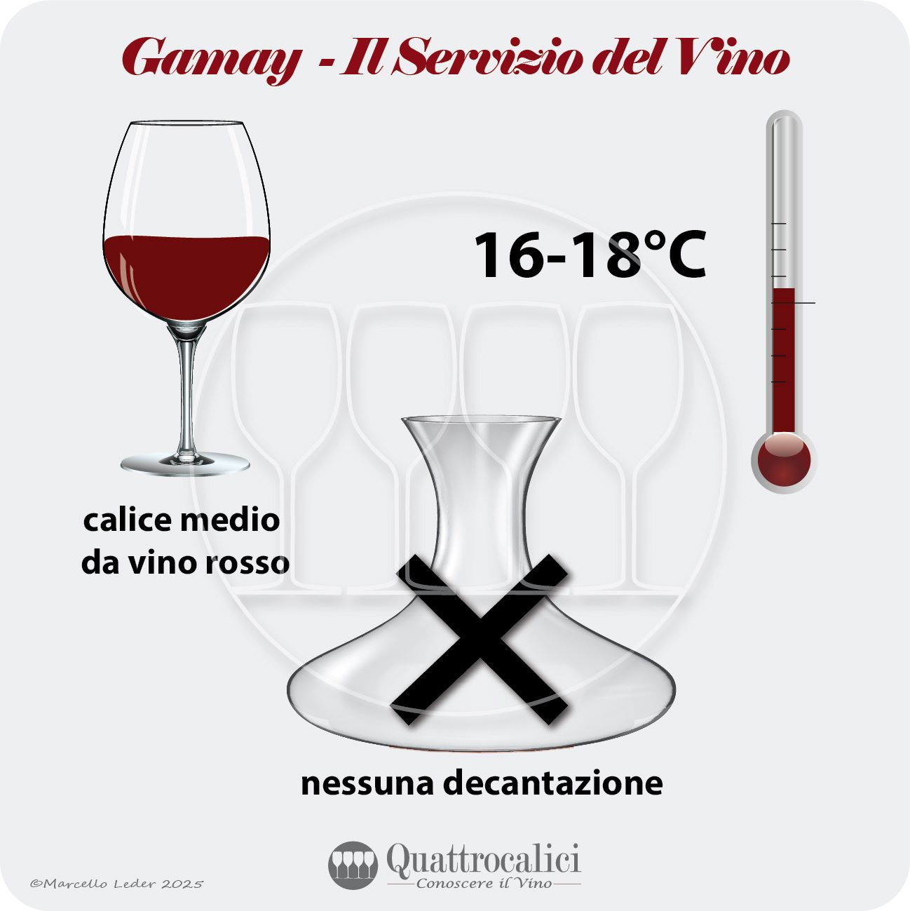 Il servizio dei vini Gamay