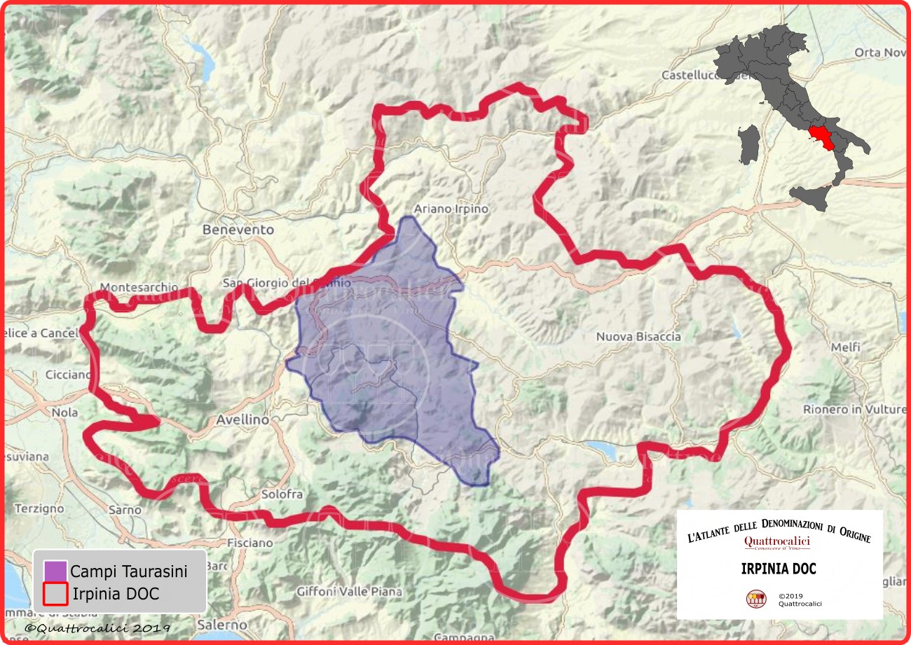 Irpinia DOC cartina