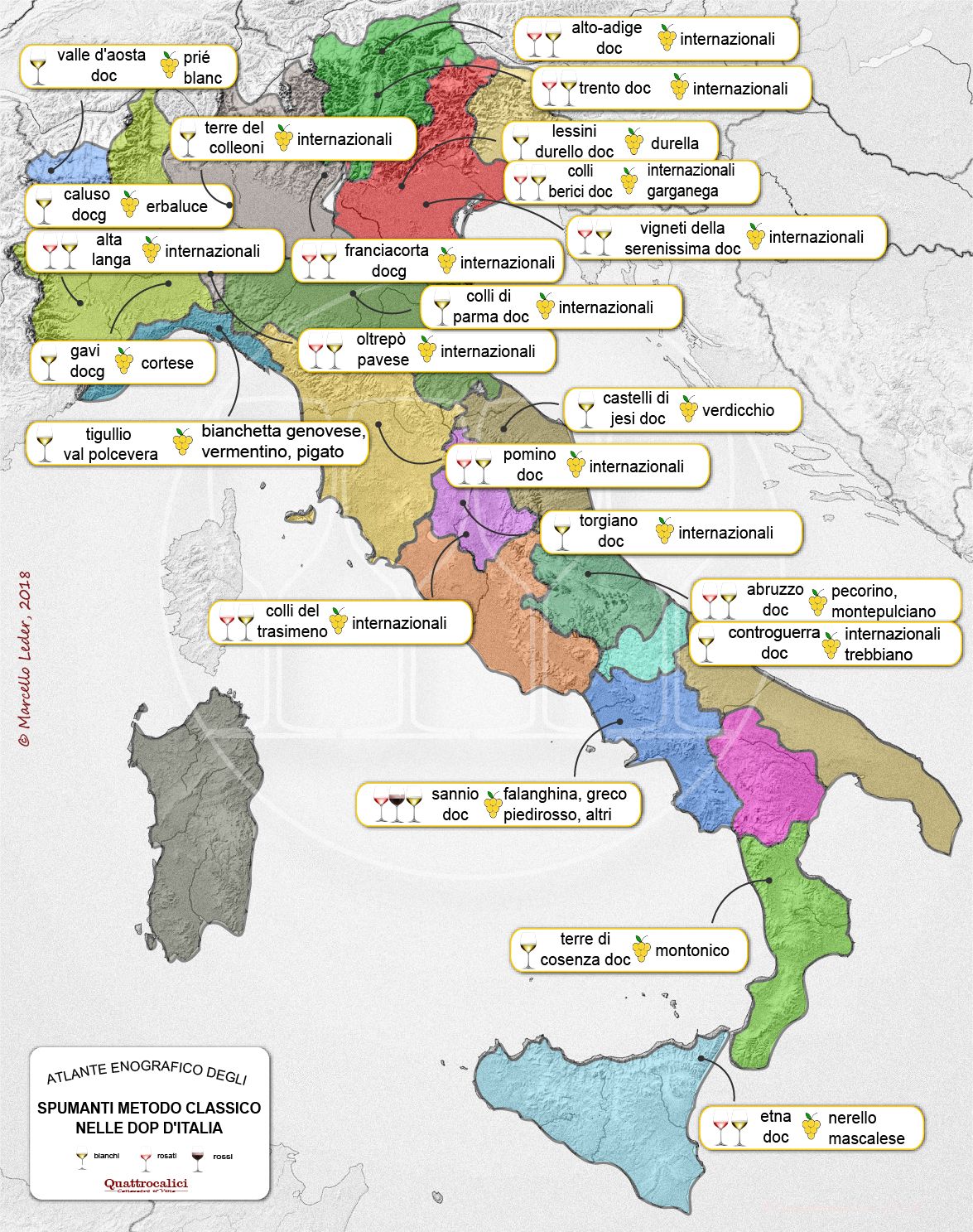 cartina degli spumanti metodo classico in Italia