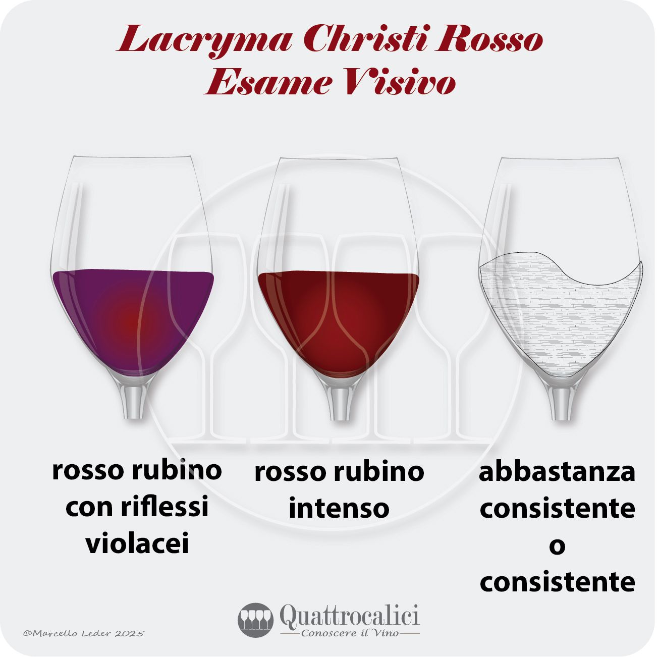 L'esame visivo dei vini Lacryma Christi Rosso