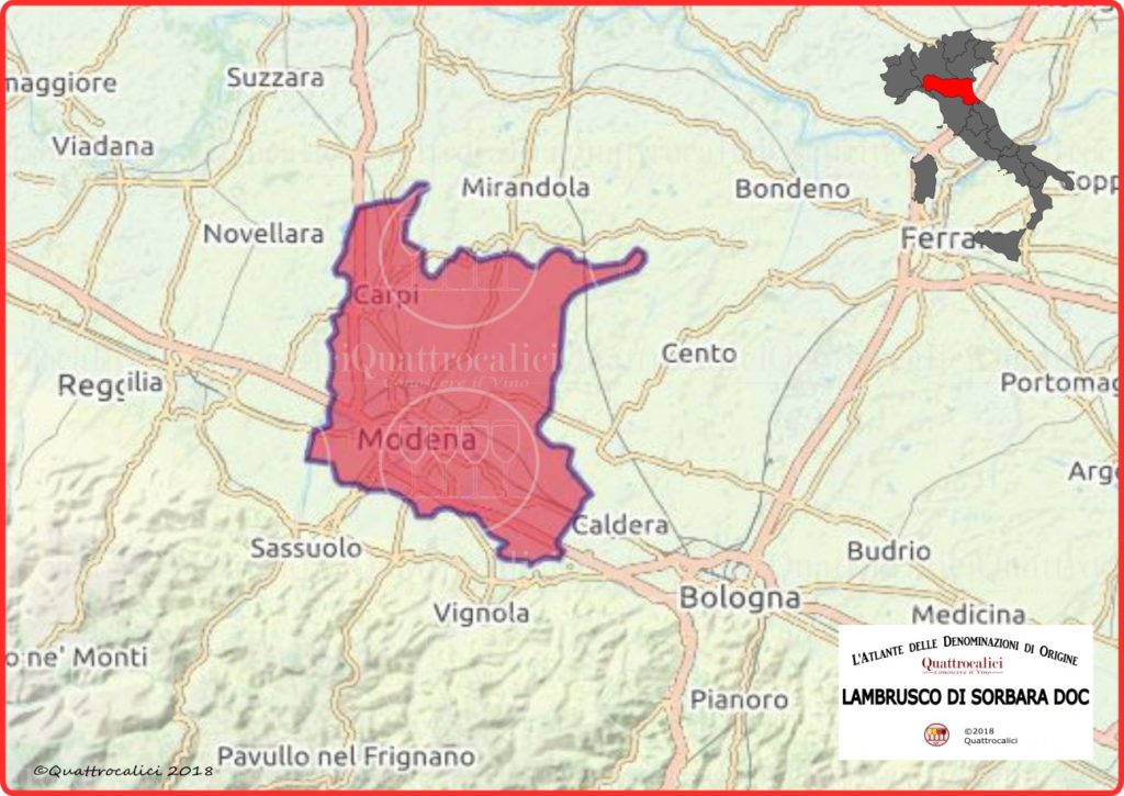 Lambrusco di Sorbara DOC cartina