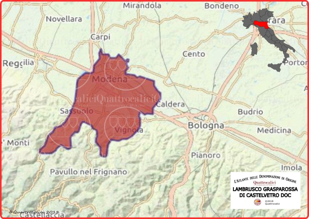 Lambrusco Grasparossa di Castelvetro DOC cartina