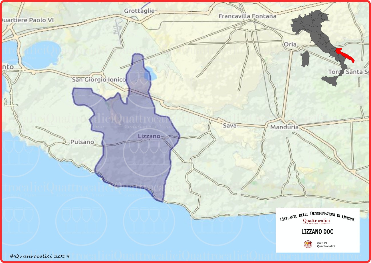Lizzano DOC cartina