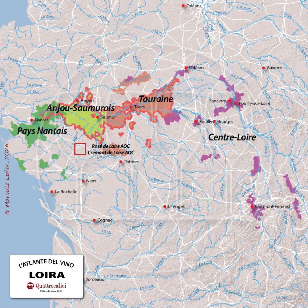 le zone vinicole della valla della loira