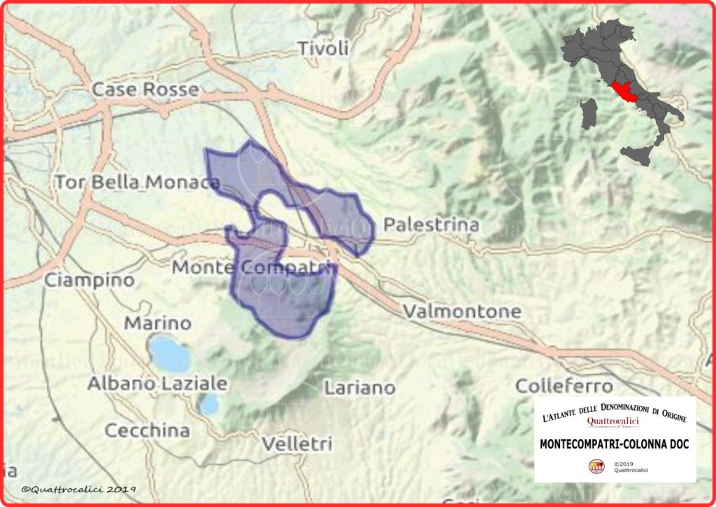 Montecompatri Colonna DOC Cartina Denominazione