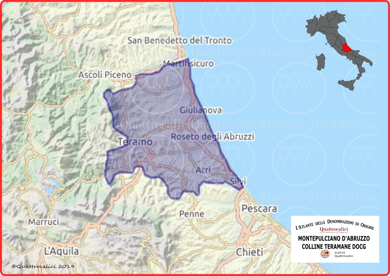 Montepulciano d'Abruzzo Colline Teramane DOCG cartina