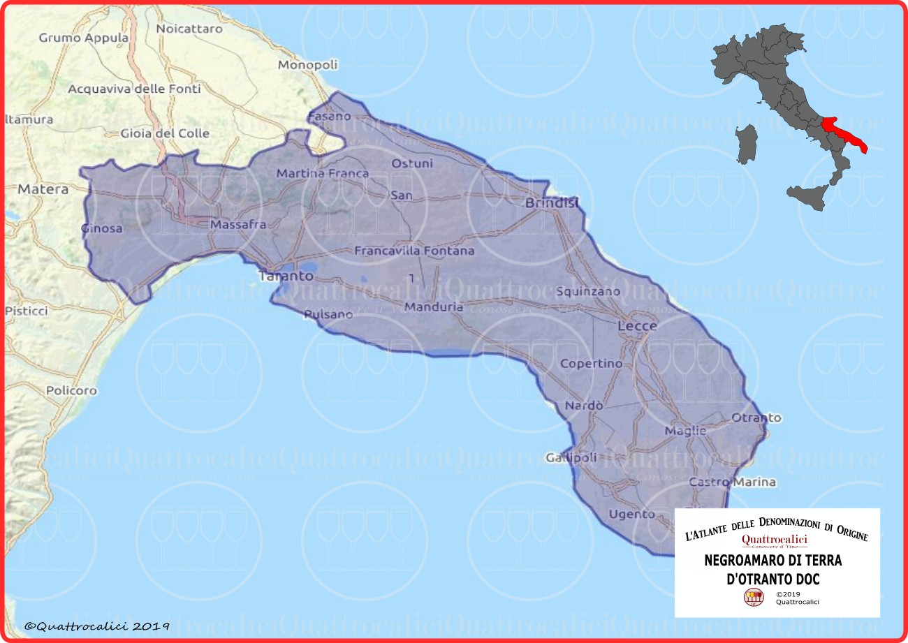 Negroamaro di Terra d'Otranto DOC cartina