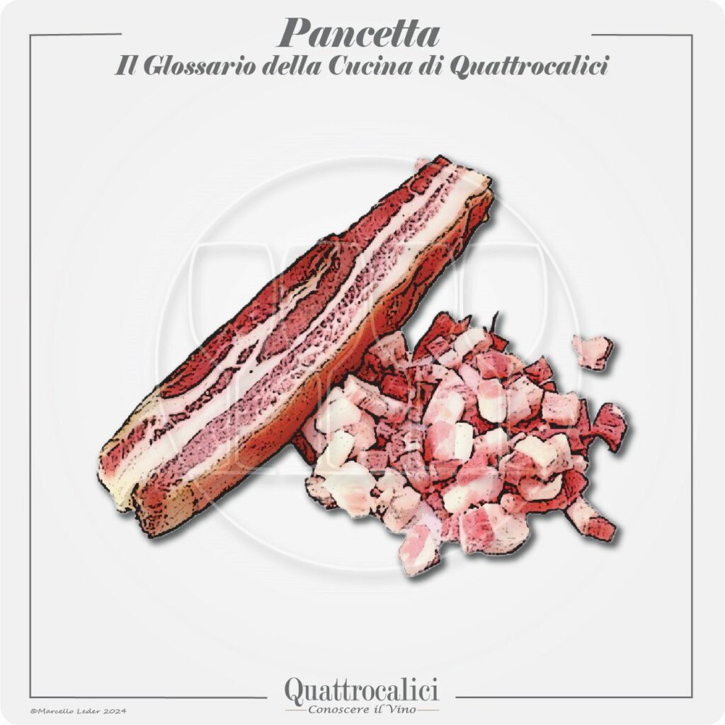 la pancetta in cucina e con il vino