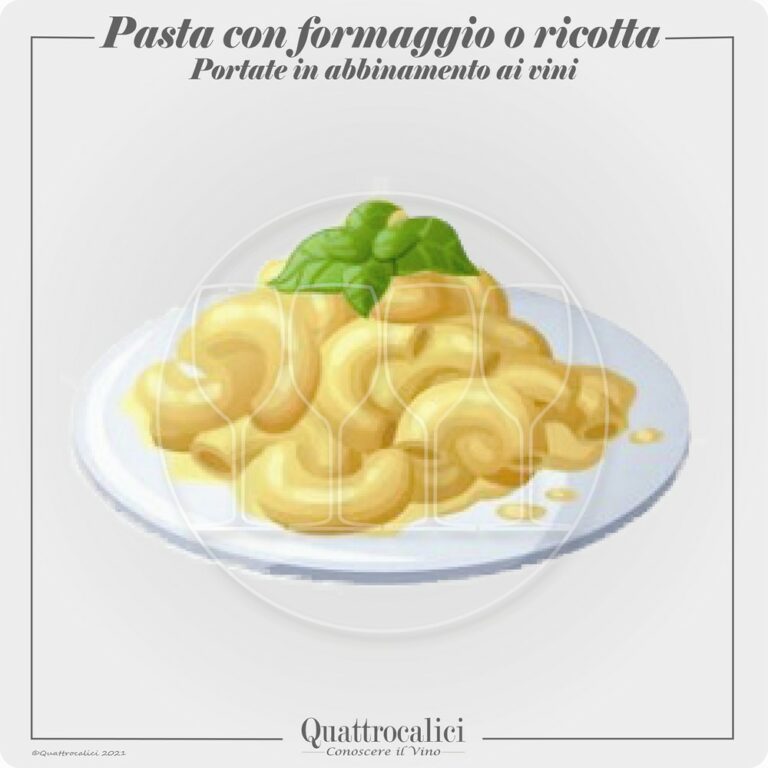 pasta formaggi o ricotta e vini in abbinamento