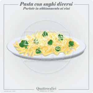 pasta con salse diverse e vini in abbinamento