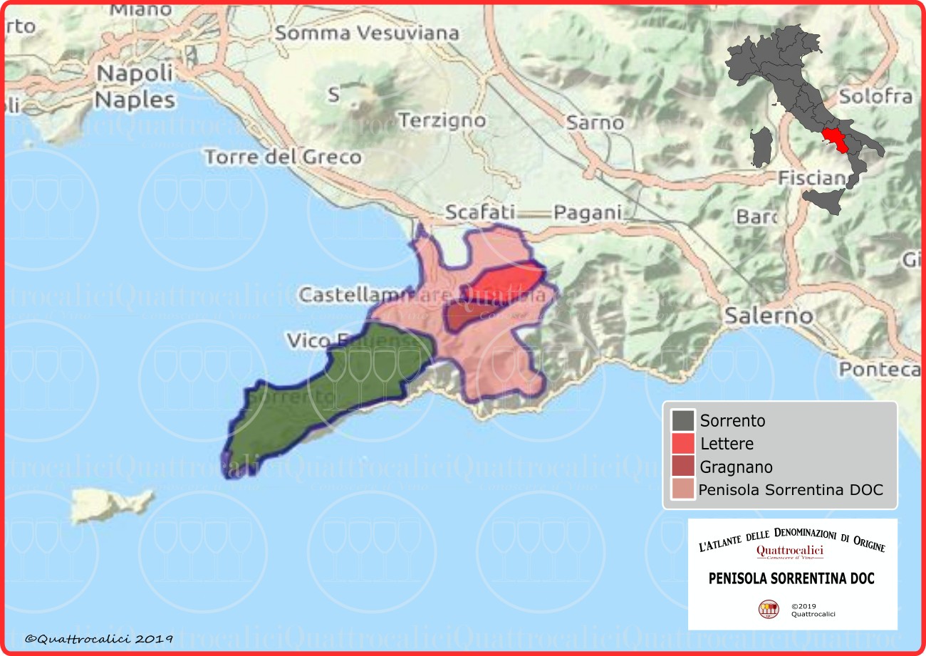 Penisola Sorrentina DOC cartina