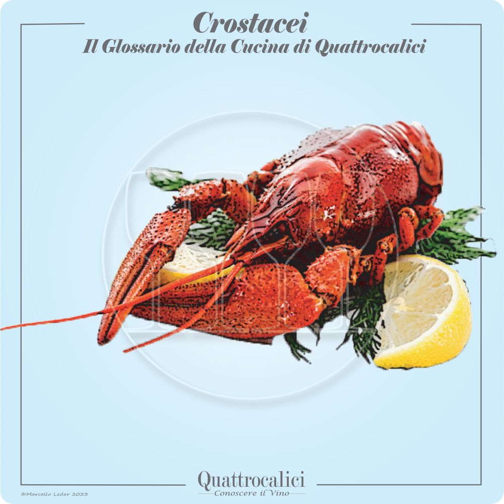 crostacei e vini in abbinamento