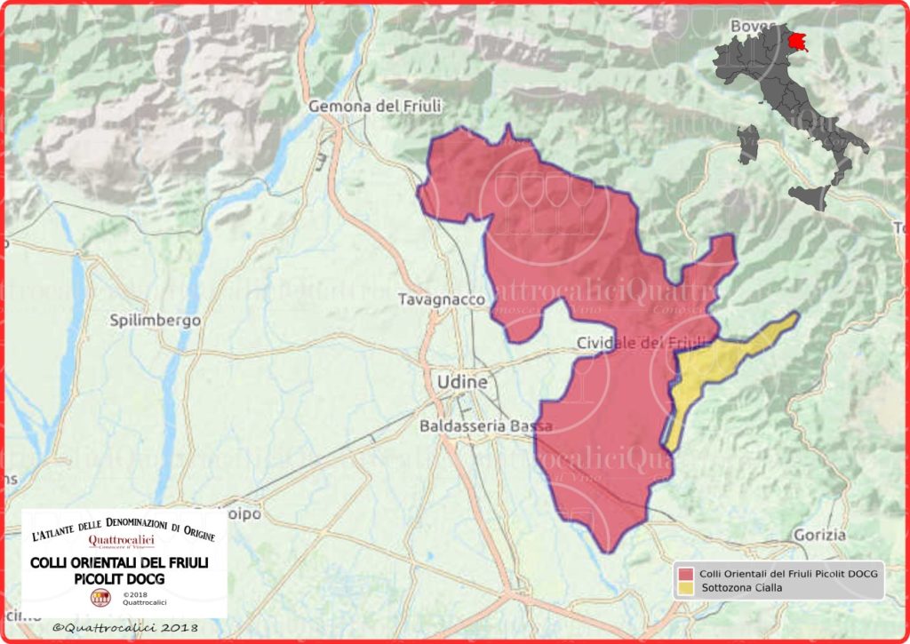 colli orientali del friuli picolit docg cartina