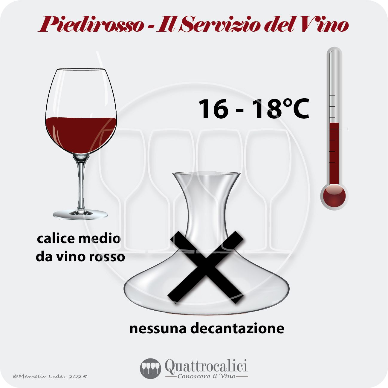 Il servizio dei vini Piedirosso