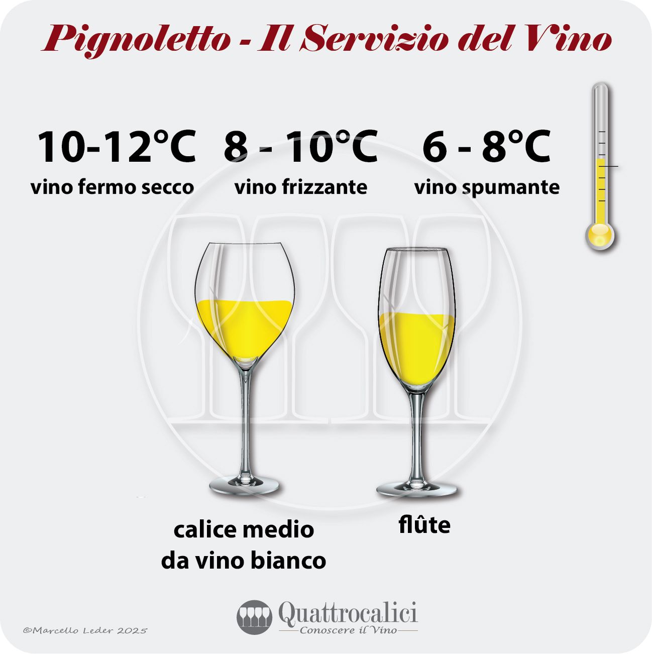 Il servizio dei vini Pignoletto