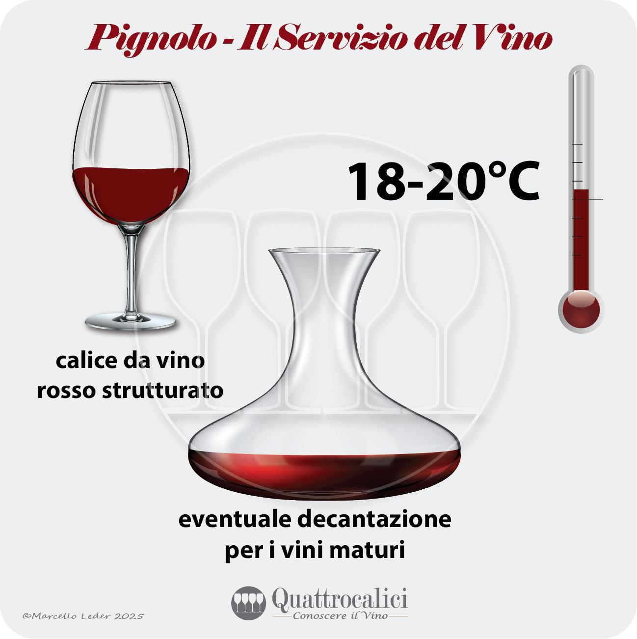 Il servizio dei vini Pignolo