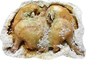 Pollo in crosta di sale