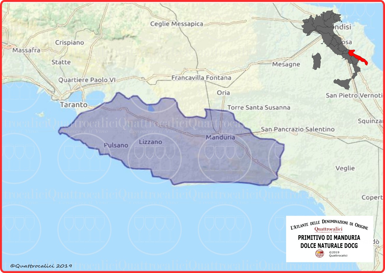 Primitivo di Manduria Dolce Naturale DOCG Cartina