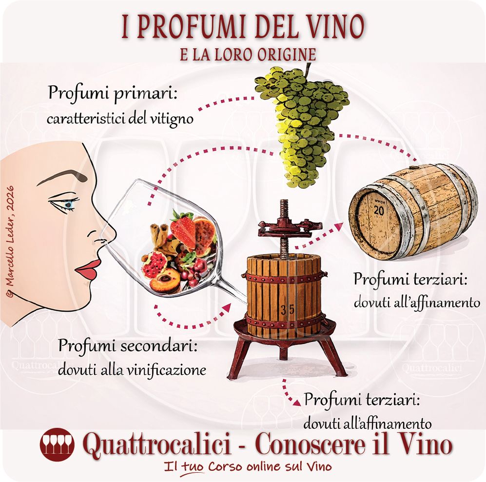 I profumi del vino e la loro origine