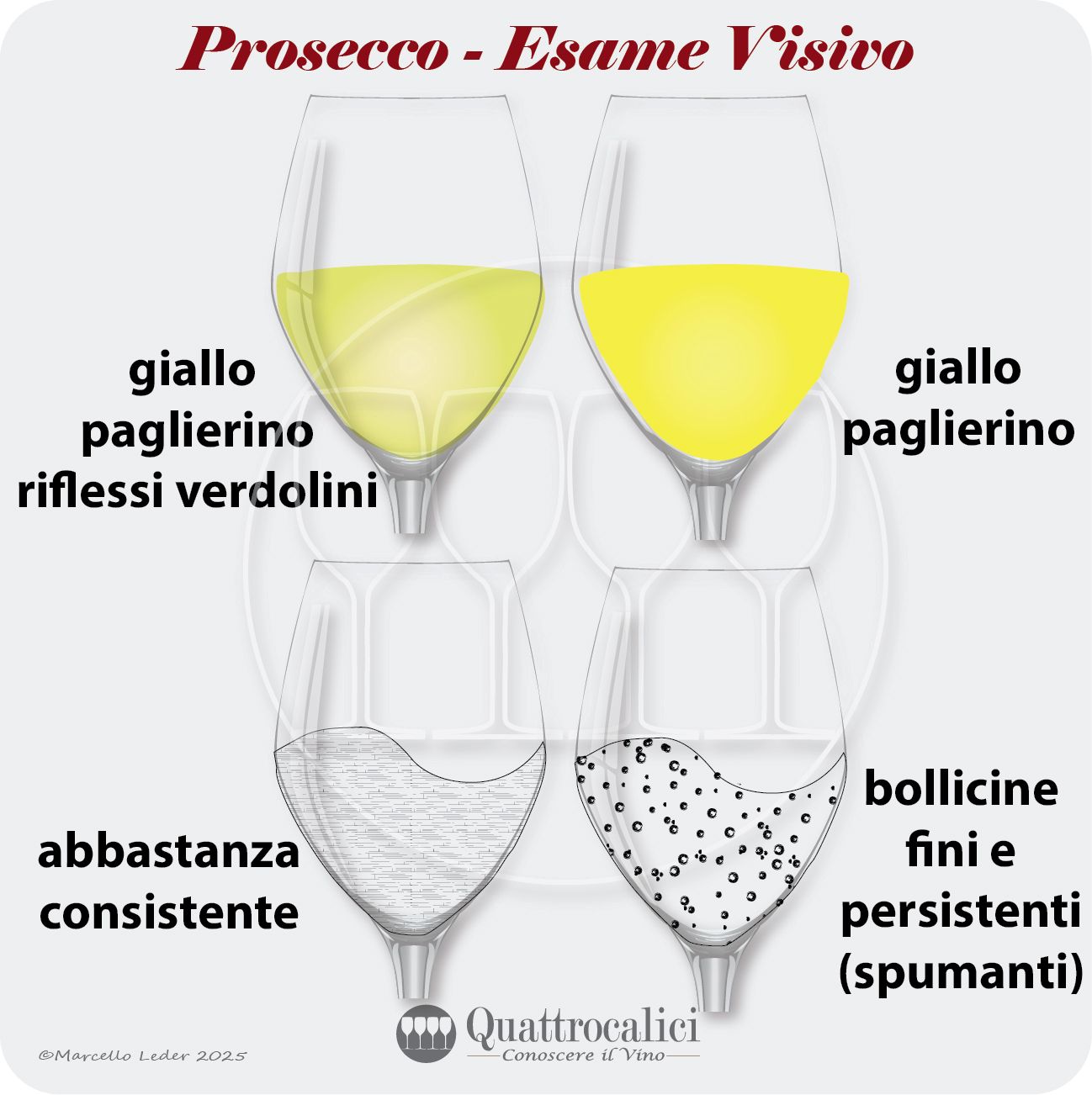 L'esame visivo dei vini Prosecco