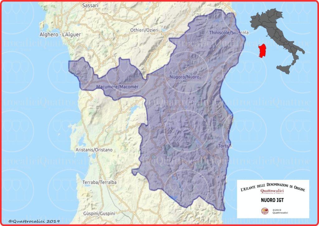 provincia di nuoro igt cartina