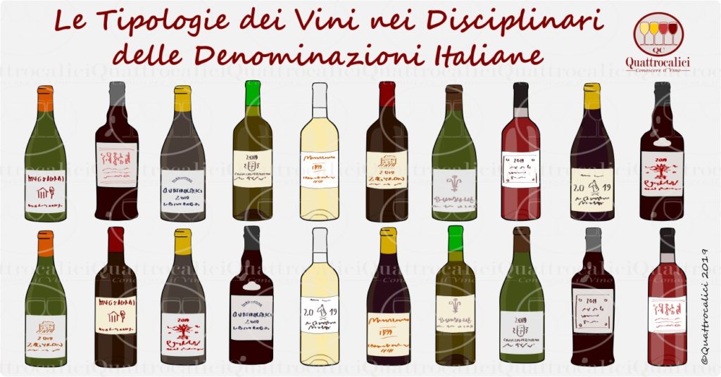 tipologie di vino dai disciplinari delle denominazioni