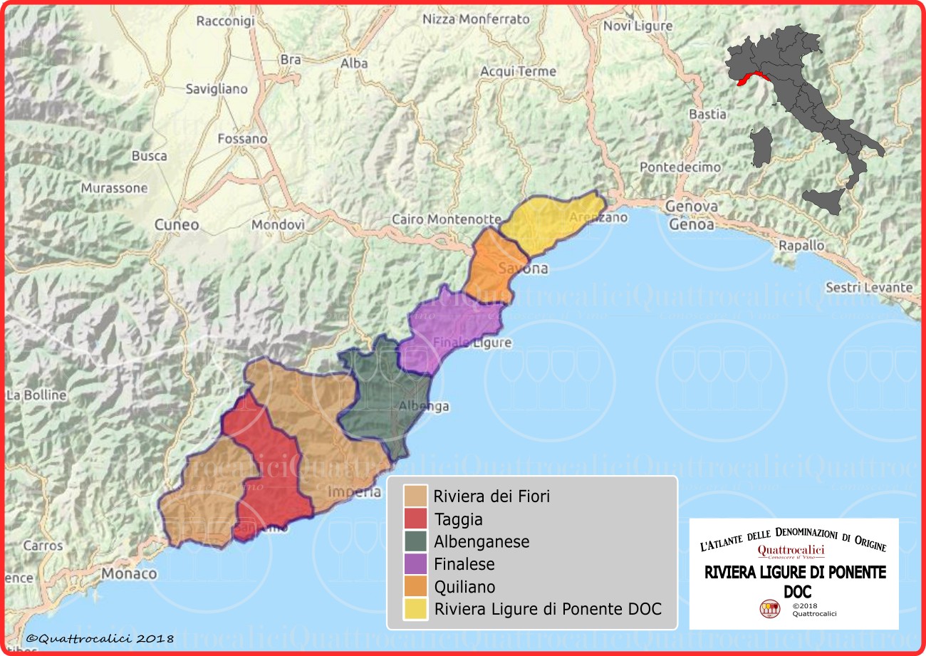 riviera ligure di ponente doc cartina