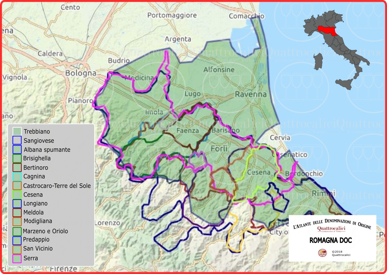 Romagna DOC cartina