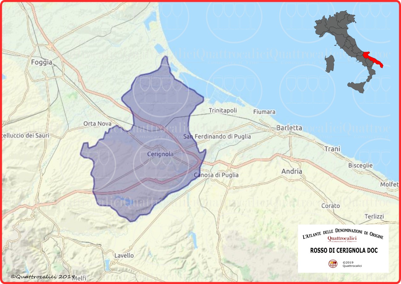 Rosso di Cerignola DOC cartina