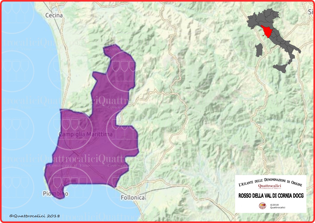 Rosso della Val di Cornia DOCG cartina