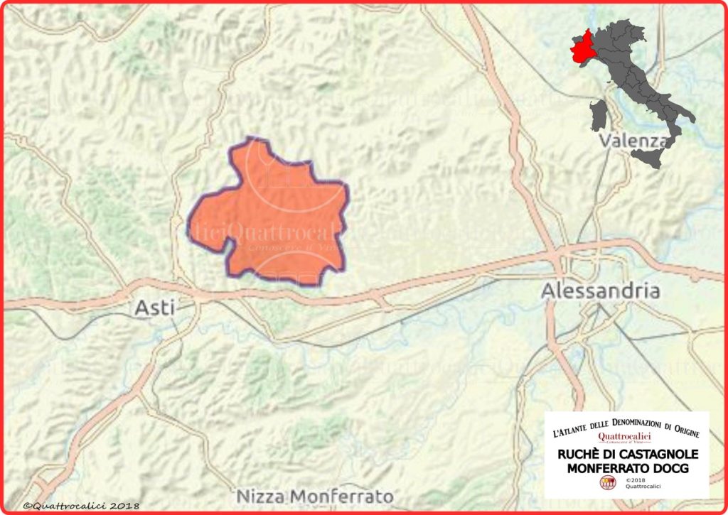 Cartina Ruchè di Castagnole Monferrato DOCG