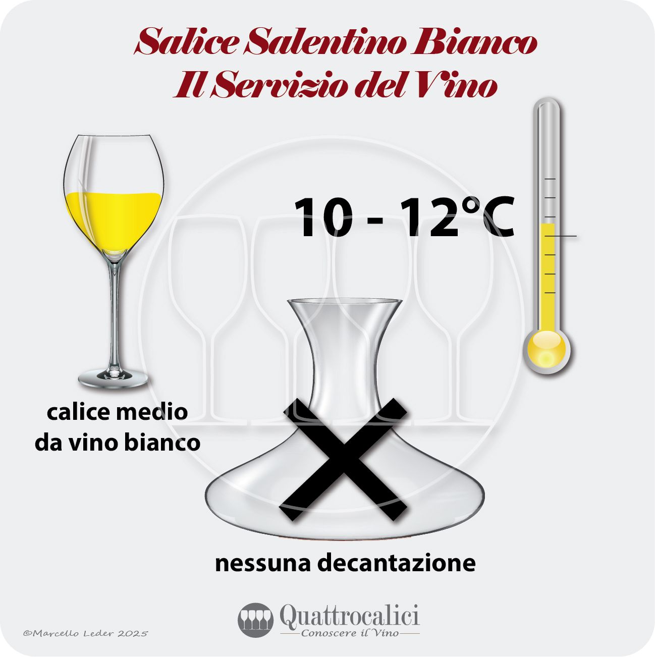 Il servizio del vino Salice Salentino Bianco