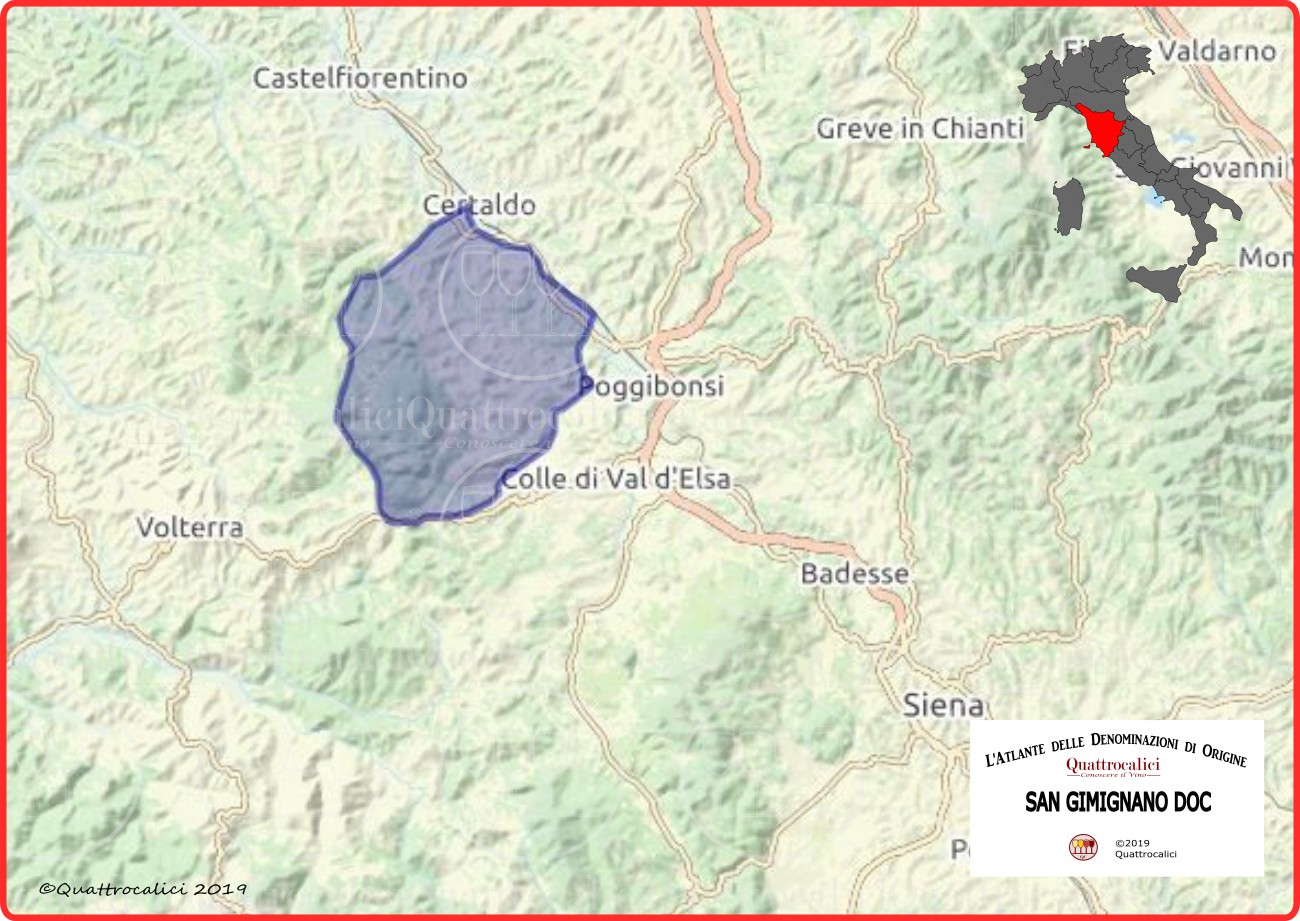 Cartina San Gimignano DOC